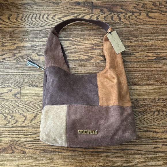 NWT!! Steve Madden Patchwork Hobo Bag 2 in 1 - Picture 1 of 7